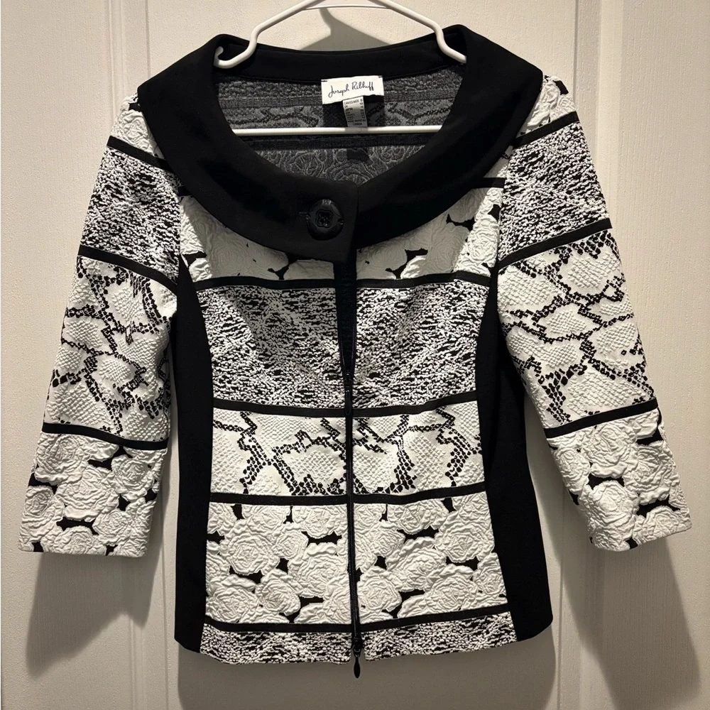 Joseph Ribkoff jacket blazer black and white - Picture 1 of 3